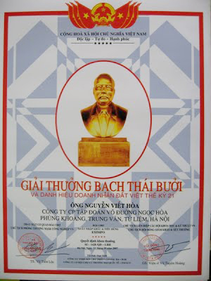 Giải thưởng Bạch Thái Bưởi và doanh nhân đất Việt thế kỷ 21