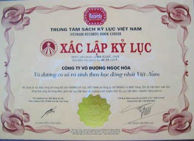 xác lập kỷ lục: "Võ Đường có số võ sinh theo học đông nhất Việt Nam"
